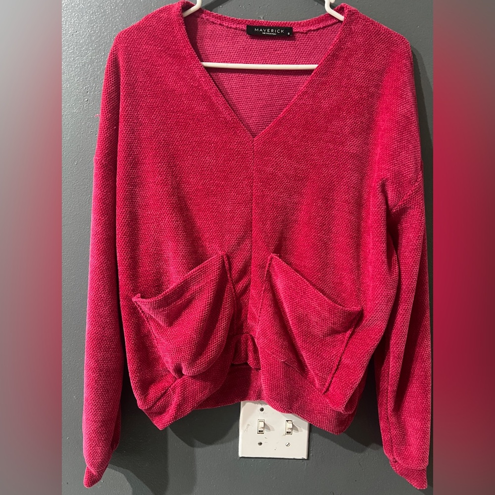 Women's Bold pink V-Neck Sweater